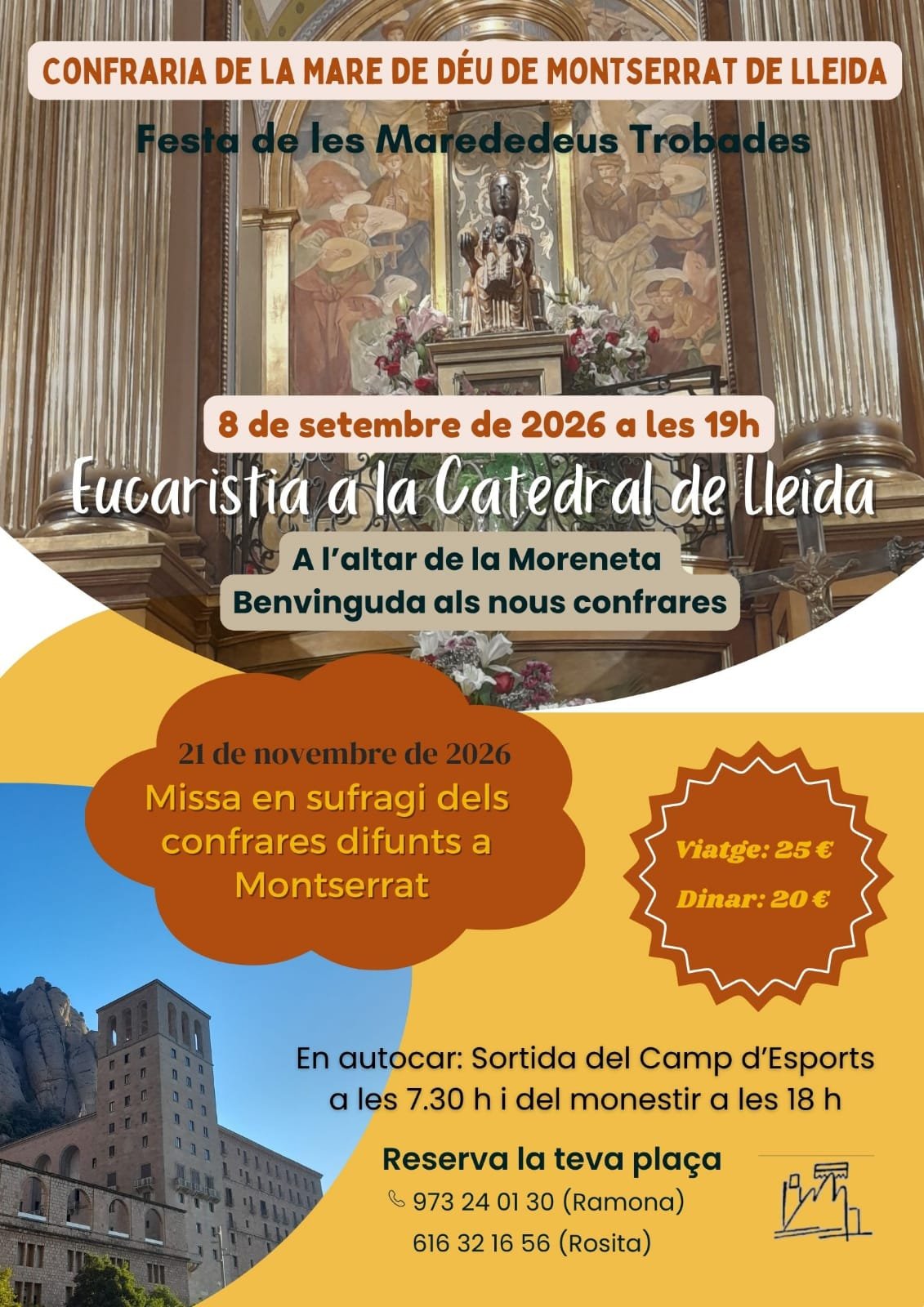 2026-09-03 – Festa de les Marededeus Trobades – Missa en sufragi del confrares difunts a Montserrat